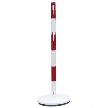 Paletto di segnalazione acciaio rosso/bianco con catena e base