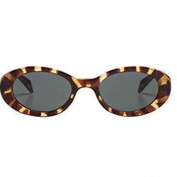 Occhiali da sole Komono Ana Tortoise Unisex Oval con protezione UV e lenti resistenti ai graffi, taglia ONE SIZE