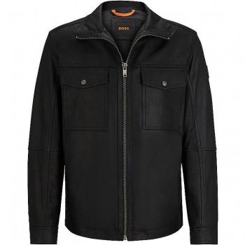 Boss Herren Lederjacke Jonova1 Schwarz Regular Fit 50
