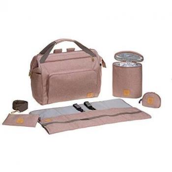 Rucksack-Wickeltasche für Zwillinge – Lässige Baby-Tasche in Rosatönen