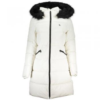 Calvin Klein XL White Fur Hooded Jacket