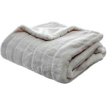 Coperta in pelliccia sintetica bianca 180x230 cm