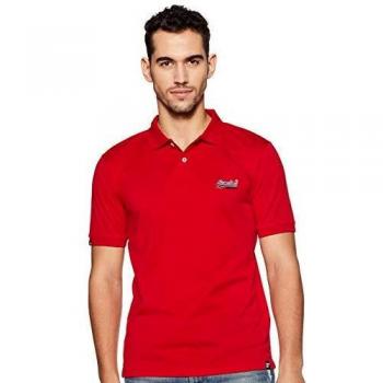 Polo Uomo Superdry Mercerised Lite, Rosso (Rich Red 02i)