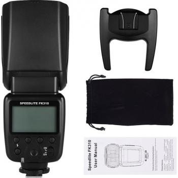 FK310 Flitser met LCD Display voor DSLR Camera's van Canon, Nikon, Olympus en Pentax