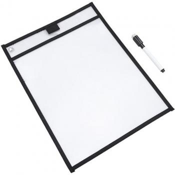 6PCS Reusable Dry Erase Sleeves with 6 Markers for Office Organization