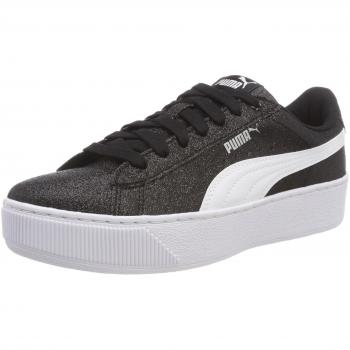 Puma Damen Vikky Platform Glitz JR Sneaker, Schwarz Black White Silver 02, 36 EU