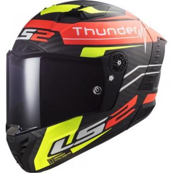LS2 FF805 Thunder Carbon Helm Rot Gelb XL