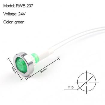 10er Set 10mm Signallichter für Tafelmontage, 12V, 24V, 220V, 380V, Neon-Anzeige NHC