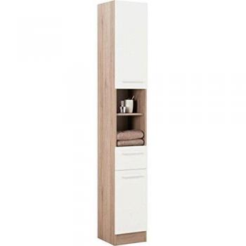 Quickset 380 Bathroom Cabinet San Remo Oak & White Gloss