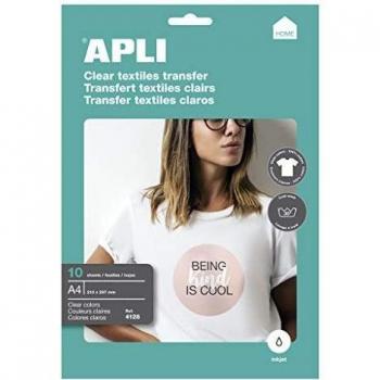 Apli 10 Sheets of A4 Transfer Paper for White T-Shirts