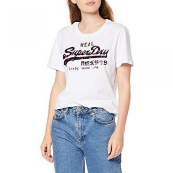 Superdry Vintage Logo Flock Floral Entry Tee T-Shirt, Noir (Optic 03B), XL (Taille Fabricant: 16) Homme