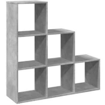 Concrete Grey Room Divider Bookcase 3-Tier 99x29x99 cm Engineered Wood