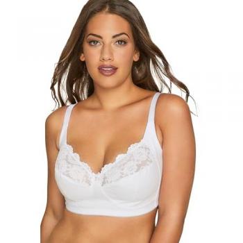 Soutien-gorge Yours Curve sans armatures en coton avec bordures en dentelle