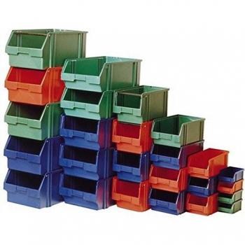 Lot boîte de rangement à ouverture frontale LK LA‑KA‑PE (10 pièces) 350x300x200 mm PS rouge