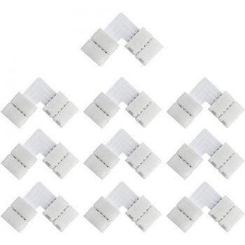 10pcs 4Pin L T Shape Connector for RGB LED Strip (8mm, 10mm)