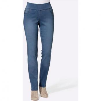 Jean Femme Helline 5 Poches Élastique Slim Bleu Blanchi 38
