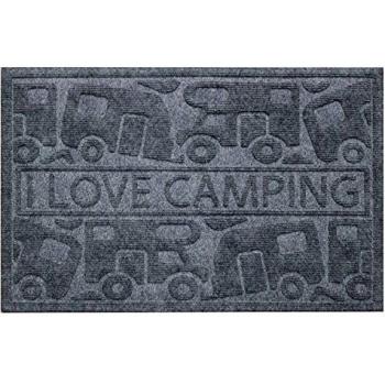 ARISOL Fußmatte KERA KAMP 40x60cm, grau, PP/Gummi, Motiv: Wohnmobil/Caravan