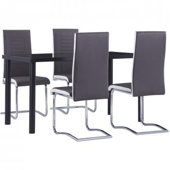 Set Sala da Pranzo 5 pz in Similpelle Grigio vidaXL80866