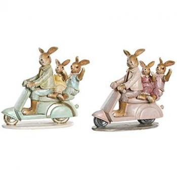 Set di Figurine Decorative Coniglio Rosa e Verde (17 x 7 x 15,5 cm)