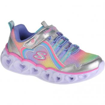 Skechers Heart Lights Rainbow Lux Sneakers Bambina Grigio