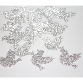Confeti de Mesa: 100 Unidades, Palomas Blancas para Celebración
