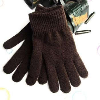 Ribbed Knit Thermal Wrist Gloves