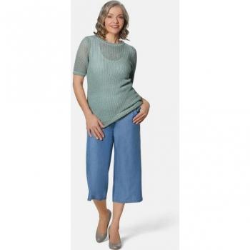 Pull Vert-Gris Ajouré – Modèle Gr. 50 (Goldner Fashion)