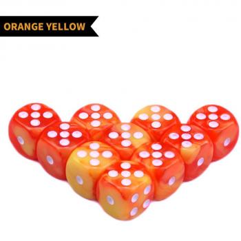 10pcs 16mm Acrylic D6 Dice with Two-Color Dot Design