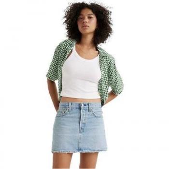 Levi's® Jeansrock ICON SKIRT, hellblau mit Used-Effekten