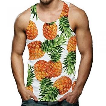 RAISEVERN Herren Männer T-Shirt 3D Ananas-Print – XL