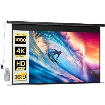 HOMCOM Écran Vidéoprojecteur 120” 16:9 – 4K HD, Motorisé et Électrique