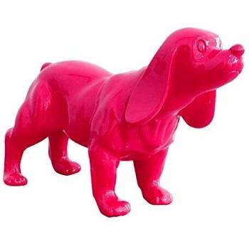 Rosa Cocker Spaniel Dekofigur aus Polyresin