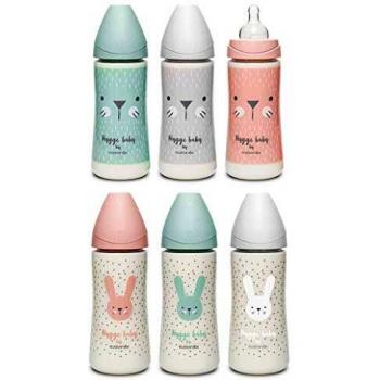 Suavinex 360ml Bonhomia Biberon con Tettarella a Papilla in Silicone Regolabile 3 Posizioni +0m Green