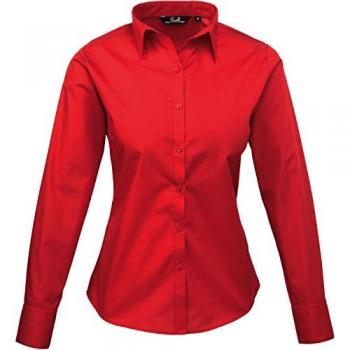 Premier Women's Red Poplin Blouse