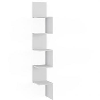 Scaffale da Angolo Paolo Bianco 28x175 cm, 5 Spazi – Vicco