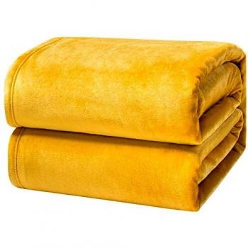 Fluffy Mustard Bedsure Bedspread 270x230cm