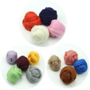 Dyed Corriedale Top Roving for Wet Felting