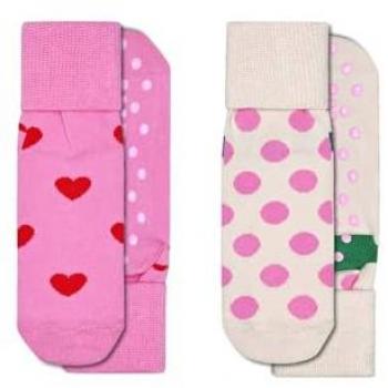 Calcetines para Niños 2 Pack con Diseño de Corazones y Puntos
