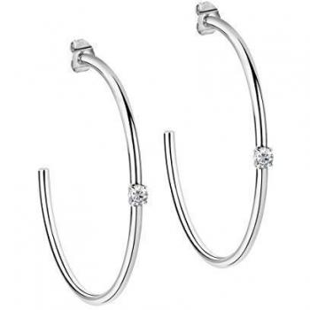 Pendientes de aro de acero y cristal Morellato Cerchi