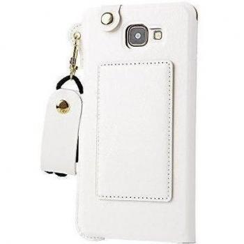 Galaxy A9 Funda Protectora SHANGRUN PU Cuero Blanco