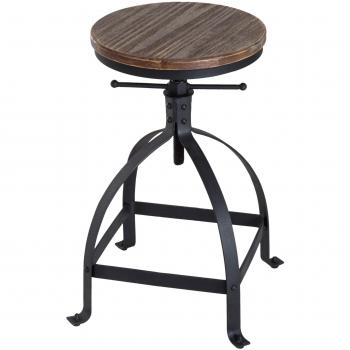 HOMCOM Round Pinewood Seat Bar Stool
