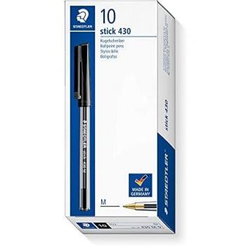 Bolígrafo Staedtler 430 medio negro (Pack de 10)