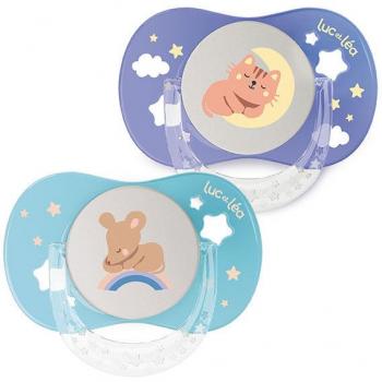 Luc et Léa Pack de 2 Sucettes Nuit Anatomiques 6-18 mois