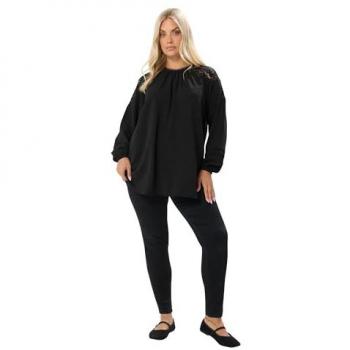 Yours Curve Spitzenbluse mit Raglanärmeln