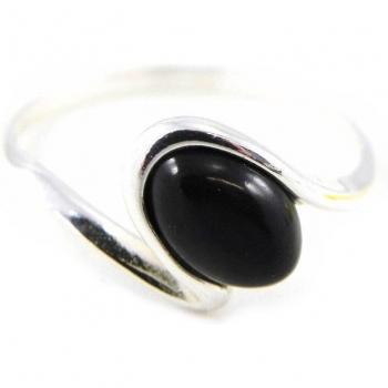 Bague Élégance Noire – Argento Rhodié