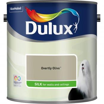 Dulux 5293130 Walls & Ceilings Silk Emulsion Paint, Overtly Olive, 2.5 Litres
