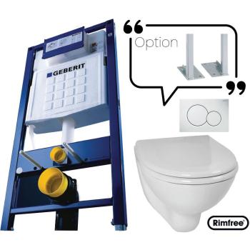 Structure autoportante GEBERIT – Cuvette WC courte, abattant, plaque de contrôle, jeu de pieds – Promo4‑Auto