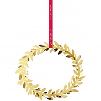 Gold‑Bronze Magnolia Door Wreath – Georg Jensen – 24.5 × 19.1 × 16.2 cm