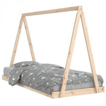 Solid Wood Kids Bed Frame 90x200 cm