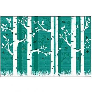 Naturzauber Birkenwald Vliestapete mit Vögeln – 190 × 288 cm
